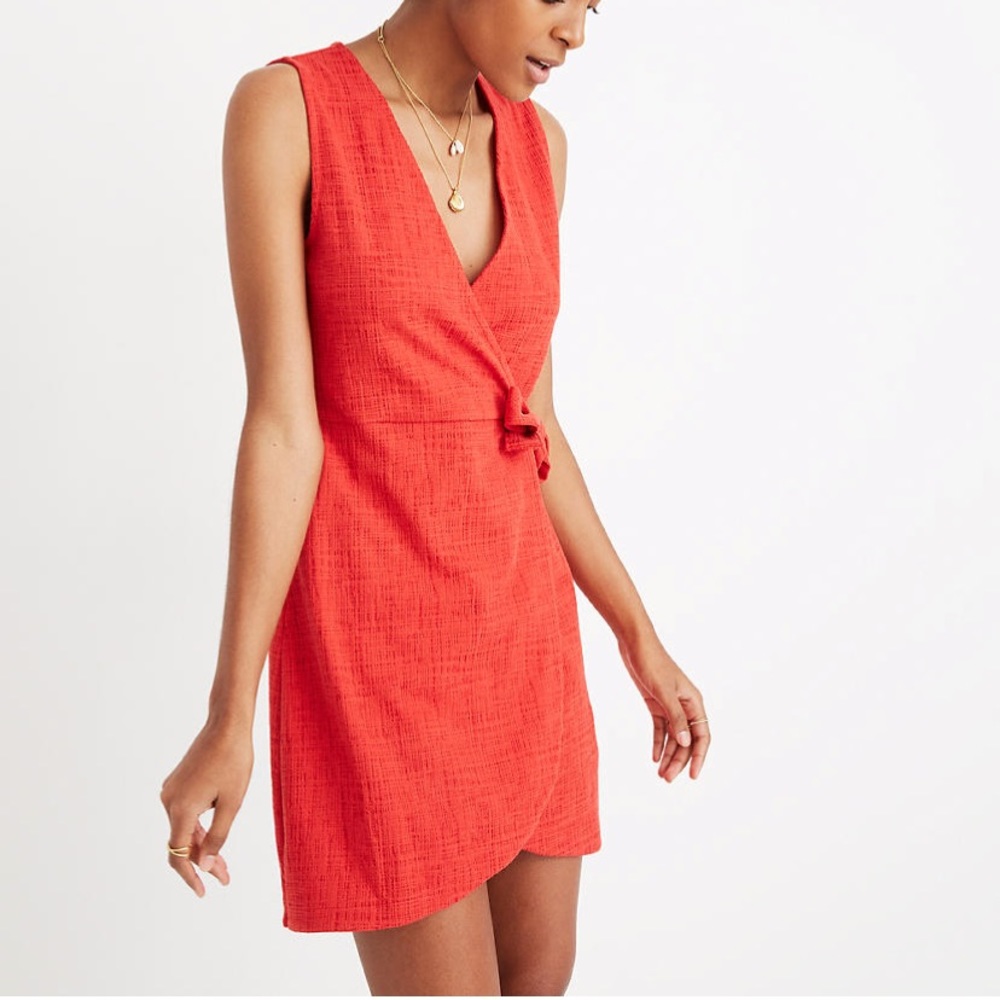 Red madewell wrap dress